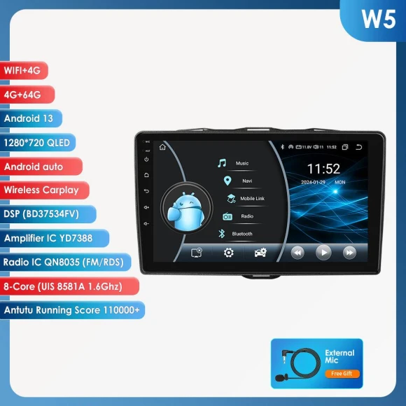 9-inch AI Smart Player — Car Infotainment System, OSSURET