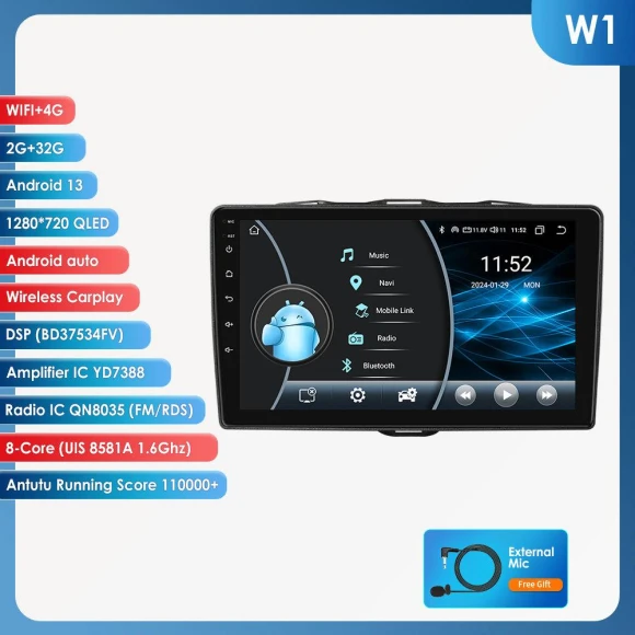 9-inch AI Smart Player — Car Infotainment System, OSSURET