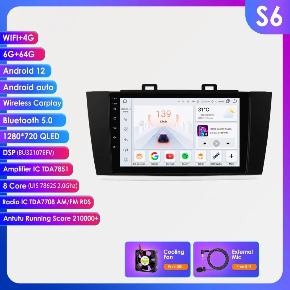 Android 13 Car Multimedia Radio with CarPlay Navigation Display — Car Infotainment System, Hizpo