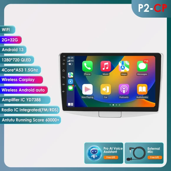 Android 13 Car Radio for VW Passat B7 CC 2010-2015 with Multimedia, Video Player, Navigation, GPS, Carplay, QLED... — Car Infotainment System, Hizpo