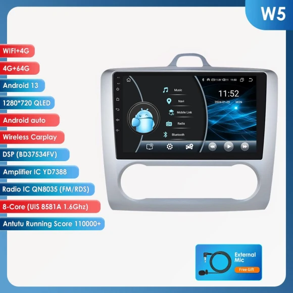 Android Car Radio Multimedia Video Player GPS Navigation Head Unit with CarPlay, Intelligent 4G WiFi — Car Infotainment System, OSSURET