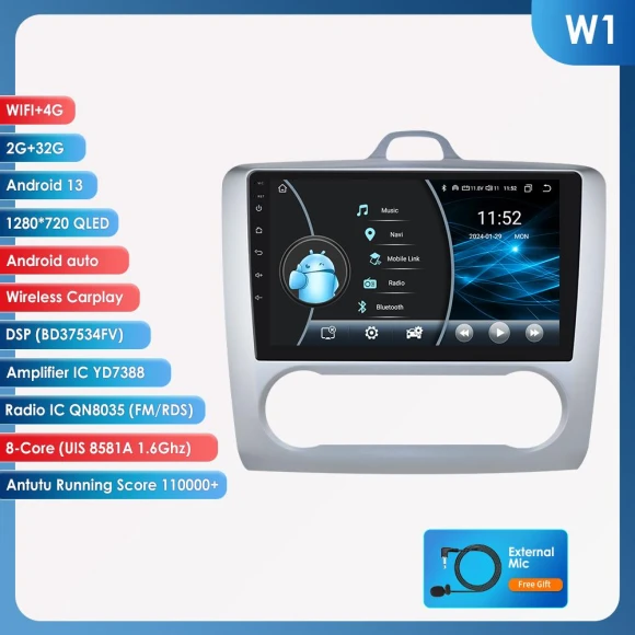 Android Car Radio Multimedia Video Player with GPS Navigation, Carplay, Intelligent 4G WiFi — Car Infotainment System, OSSURET