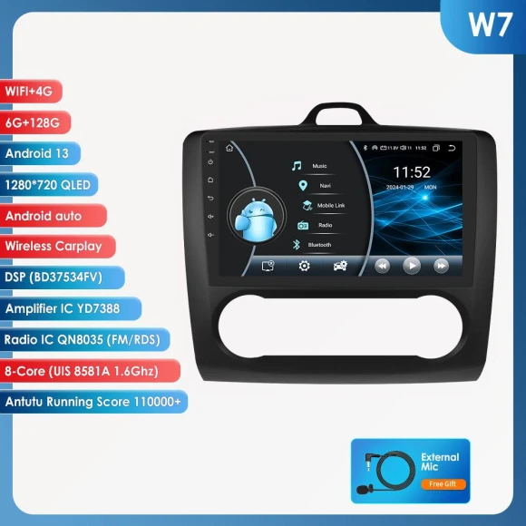 Android Car Stereo with GPS Navigation and CarPlay — Car Infotainment System, OSSURET