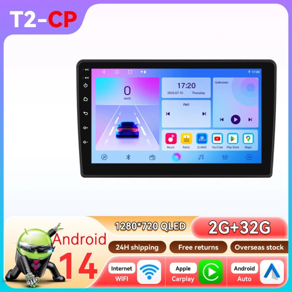 Car Multimedia Player with CarPlay and Android Auto — Car Infotainment System, OSSURET