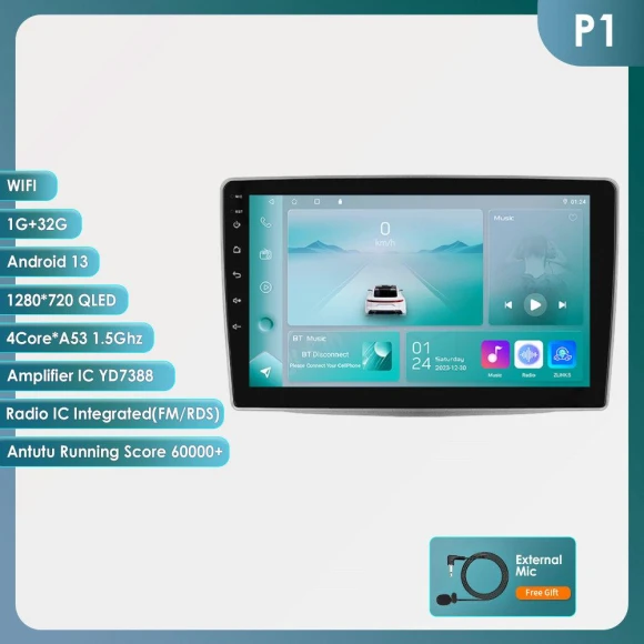 Car Multimedia Video Player with Carplay and Android Auto — Car Infotainment System, OSSURET