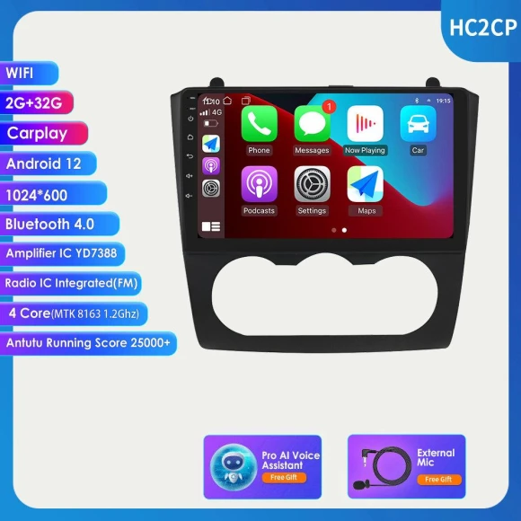 CarPlay AI Android Automotive Stereo Player with GPS Navigation Smart Screen Multimedia — Car Infotainment System, Hizpo