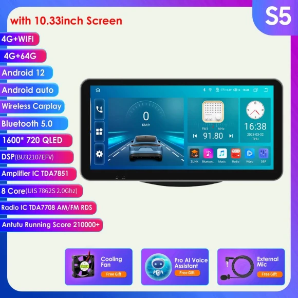 CarPlay Android Auto Radio — Car Infotainment System, Hizpo