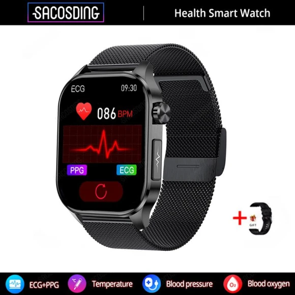 ECG+PPG Blood Pressure Temperature Smart Watch — Smart Watch, SACOSDING