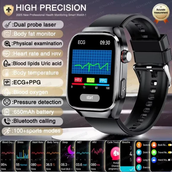 High-End Health Watch with Laser Detection — Smart Watch, ElectronicsHome