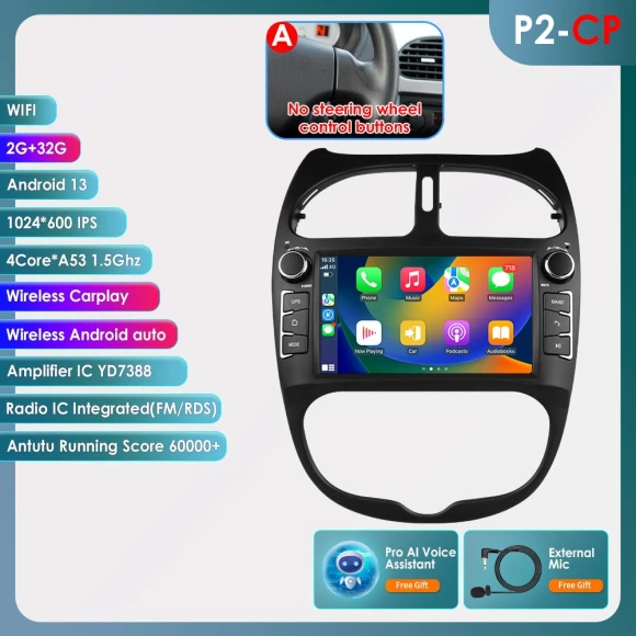 Intelligent Android Car Stereo with Wireless CarPlay — Car Infotainment System, OSSURET