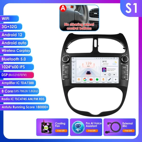 Intelligent Android Car Stereo with Wireless CarPlay — Car Infotainment System, OSSURET