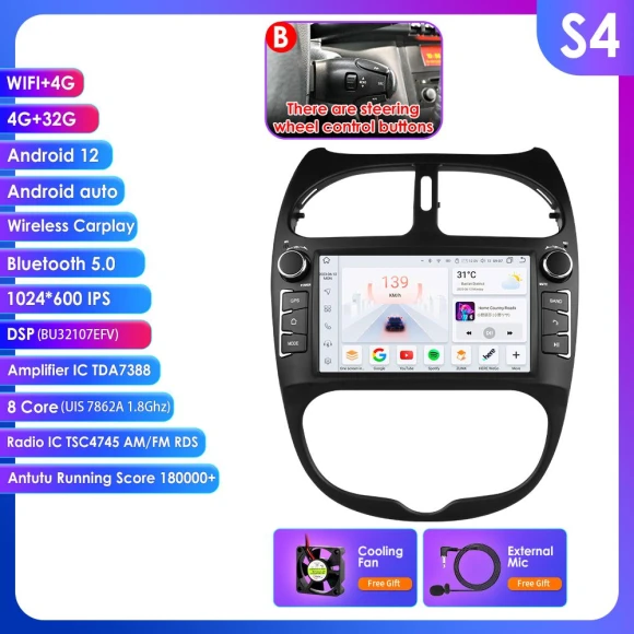 Intelligent Android Car Stereo with Wireless CarPlay — Car Infotainment System, OSSURET