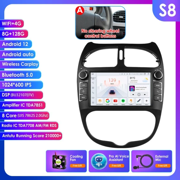 Intelligent Android Car Stereo with Wireless CarPlay — Car Infotainment System, OSSURET