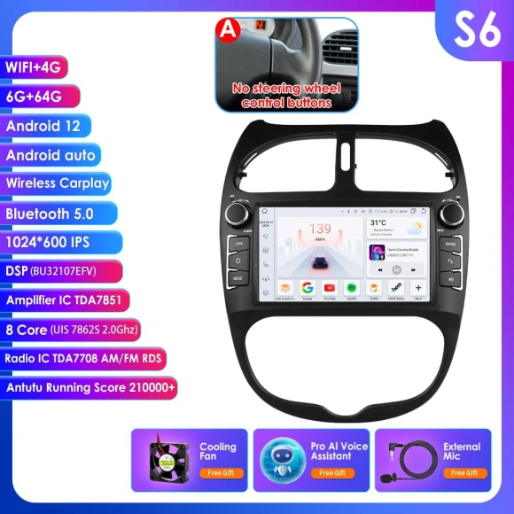 Intelligent Android Car Stereo with Wireless CarPlay — Car Infotainment System, OSSURET