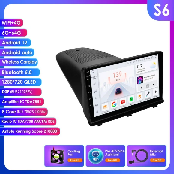 Intelligent Carplay 4G Android 12 Multimedia Video Player Navigation GPS 2 DIN Head Unit PC — Car Infotainment System, Hizpo