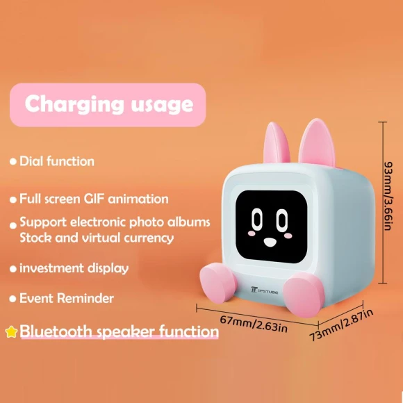 Mini Smart Display with Weather, Night Light, and Speaker — Desk Lamp, Motivational Running