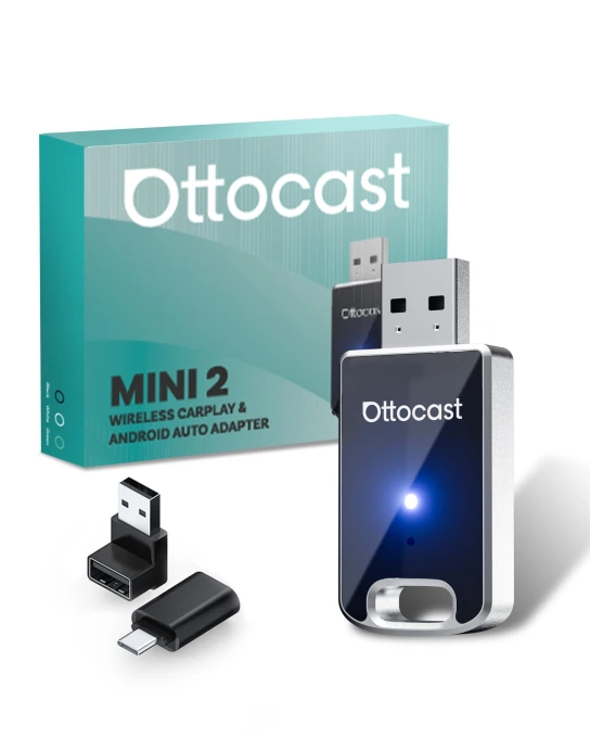 Mini Wireless USB Car Adapter for CarPlay and Android Auto — Car Infotainment System, Ottocast