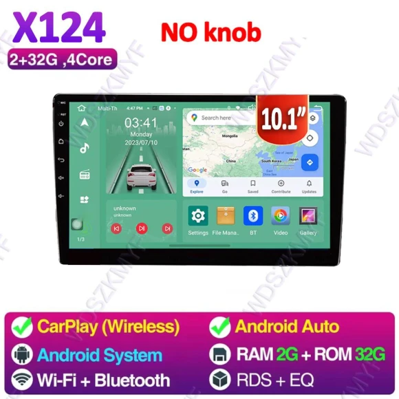 Universal 10.1 Inch Android 13 Double Rotary Control Car Stereo — Car Infotainment System, COOKING-MALL