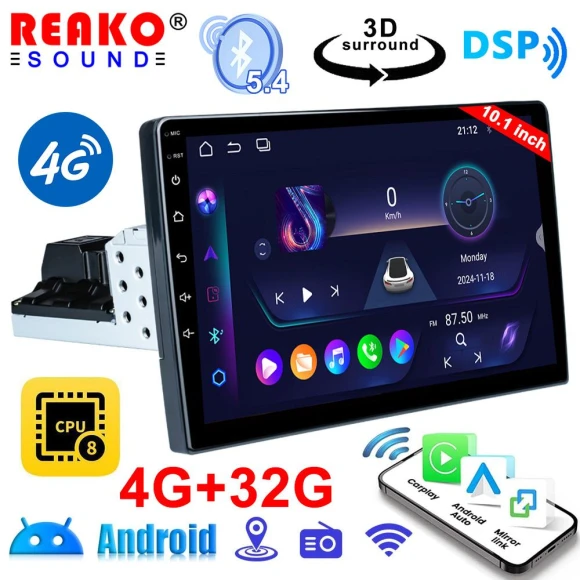 Universal Car Multimedia Player with GPS Navigation — Car Infotainment System, Reakosound