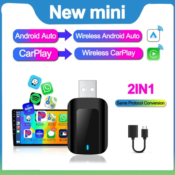 Wireless CarPlay and Android Auto Adapter — Car Infotainment System, Auto Accessories Home