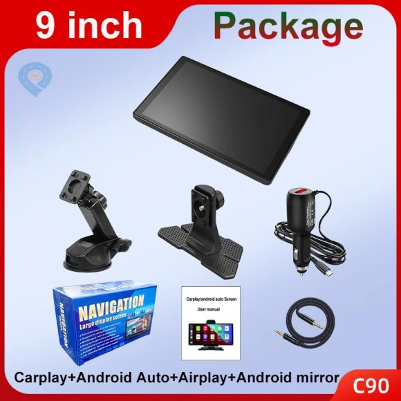 Wireless Navigation Screen with CarPlay, Bluetooth, and HD Rear View Camera — Car Infotainment System, Discount Domain