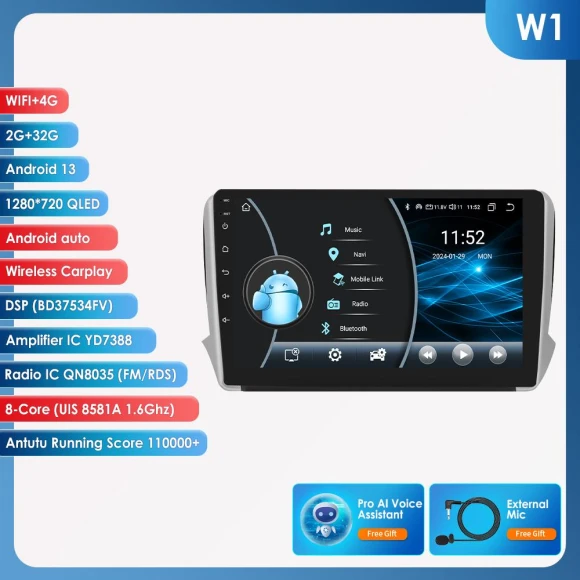 4G Android 10.1 Multimedia Stereo System — Car Infotainment System, OSSURET