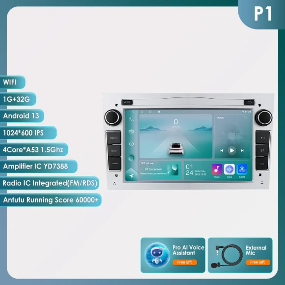 Android 14 Car Stereo with DSP, Wireless CarPlay, and Auto — Car Infotainment System, Hizpo