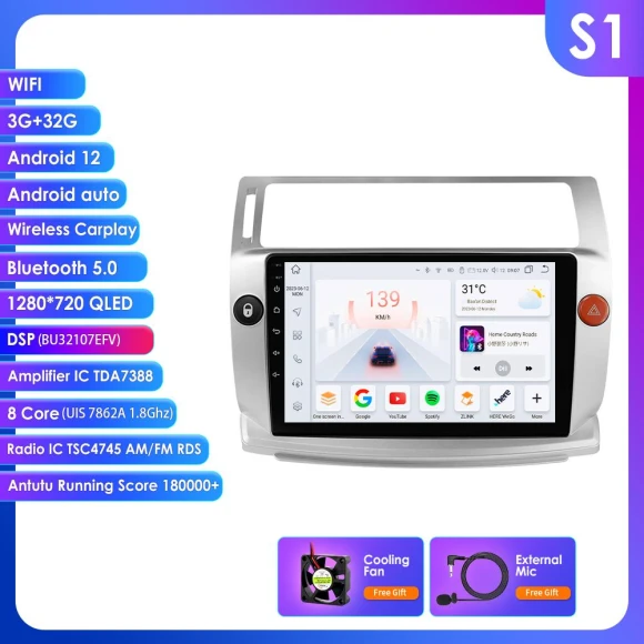 Android Car Stereo with CarPlay, GPS, and Multimedia Player — Car Infotainment System, Hizpo