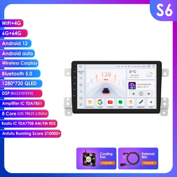 Android Car Stereo with Navigation and CarPlay — Car Infotainment System, OSSURET