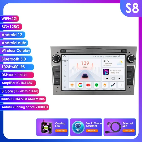 Android Car Stereo with Wireless CarPlay and DSP — Car Infotainment System, Hizpo