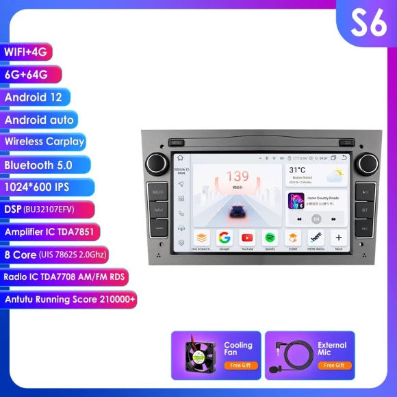 Android Car Stereo with Wireless CarPlay and DSP — Car Infotainment System, Hizpo