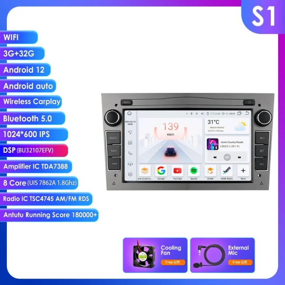 Android Car Stereo with Wireless CarPlay and DSP — Car Infotainment System, Hizpo