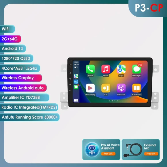 Android Multimedia Player with CarPlay Navigation — Car Infotainment System, Hizpo