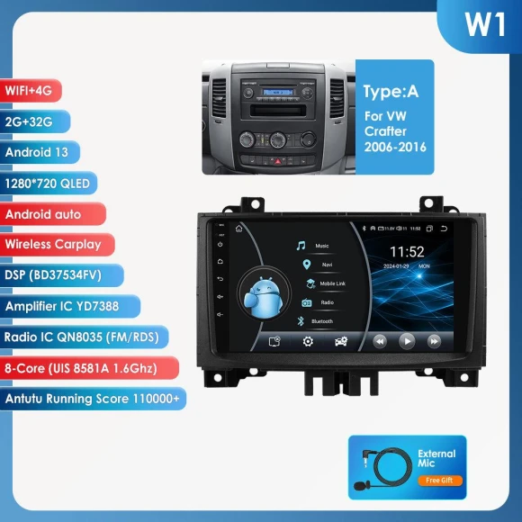 Car Radio with CarPlay and Android Auto — Car Infotainment System, Hizpo