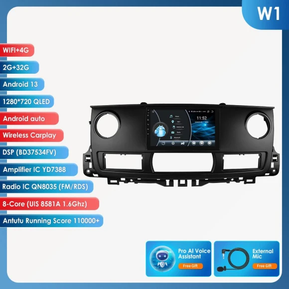 Carplay Android Auto Navigation Touchscreen Multimedia Player GPS RDS Intelligent Screen — Car Infotainment System, Hizpo