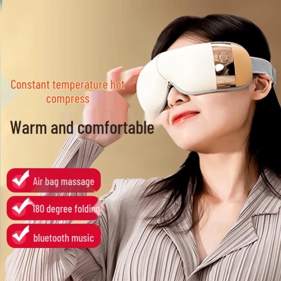 Smart Eye Massager with Heat, Airbag and Bluetooth Music — Massage Gun, Hezheng