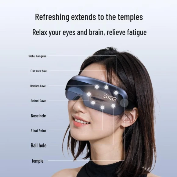 Smart Eye Massager with Heat and Bluetooth Music — Massage Gun, SKG