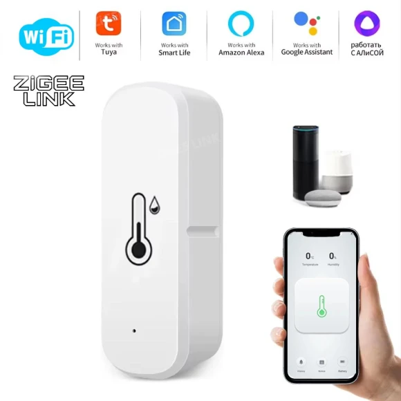 Smart Temperature and Humidity Sensor — Humidifier, Tuya