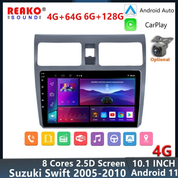 2-DIN Android Car Stereo with Multimedia Video Player, Navigation, GPS — Car Infotainment System, Reakosound