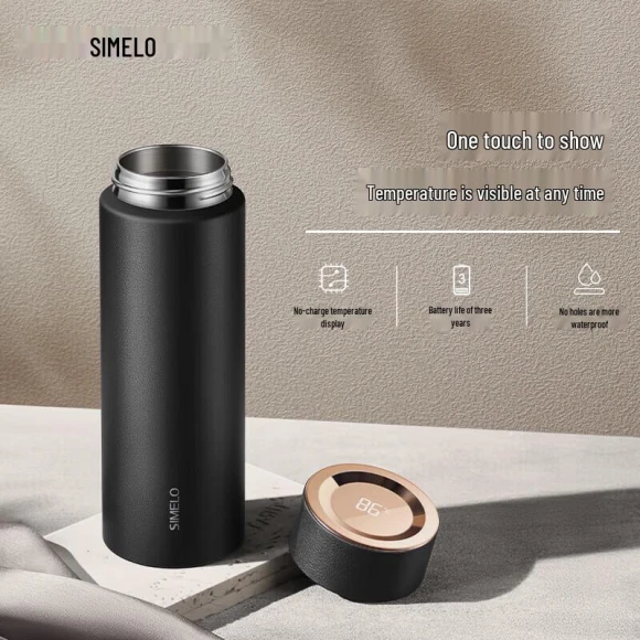 Pure Titanium Smart Temperature Display Insulated Bottle — Smart Water Bottle, SIMELO
