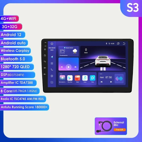 4G + WiFi 2 Din Android Auto Radio — Car Infotainment System, Hizpo