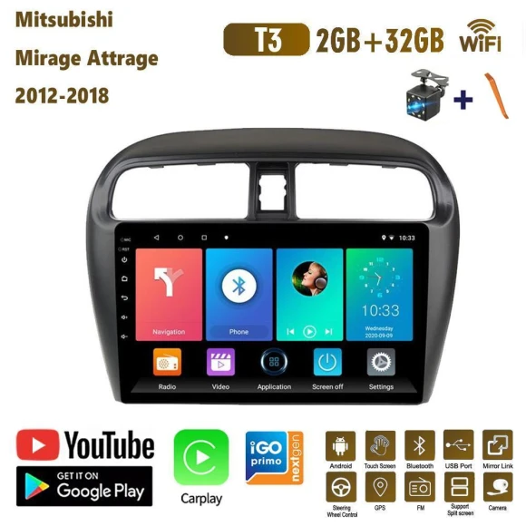 9-Inch Car Radio with CarPlay — Car Infotainment System, BAODANDP
