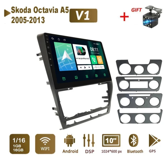 Android Car Radio Stereo for Skoda Octavia A5 2005-2013 with GPS Navigation — Car Infotainment System, icreative