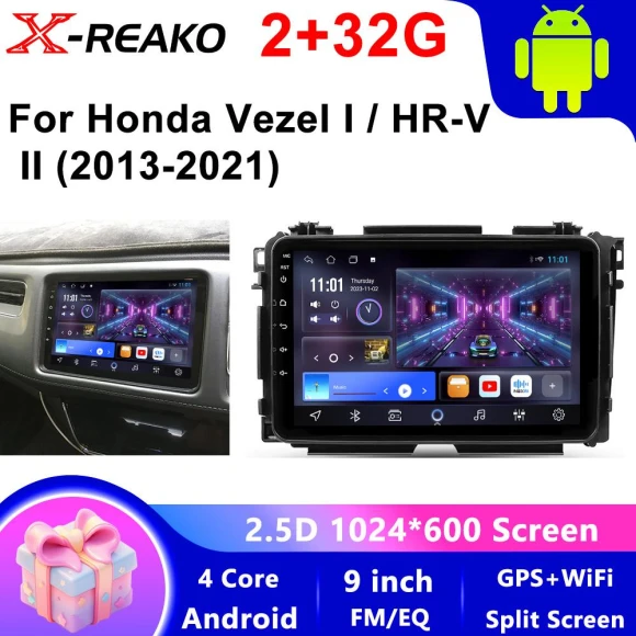 Android Car Radio with CarPlay, GPS, 4G, and WiFi — Car Infotainment System, Reakosound