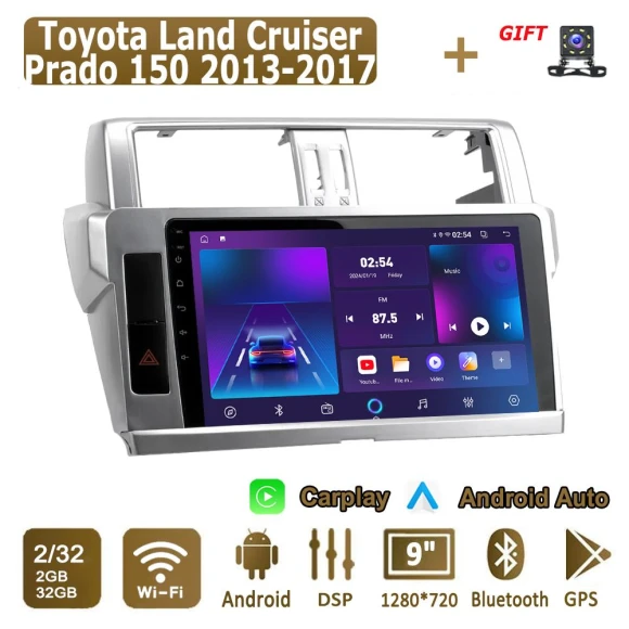 Android CarPlay Car Radio for Toyota Land Cruiser Prado 150 2013-2017 Multimedia Player Head Unit Stereo GPS Navigation... — Car Infotainment System, icreative
