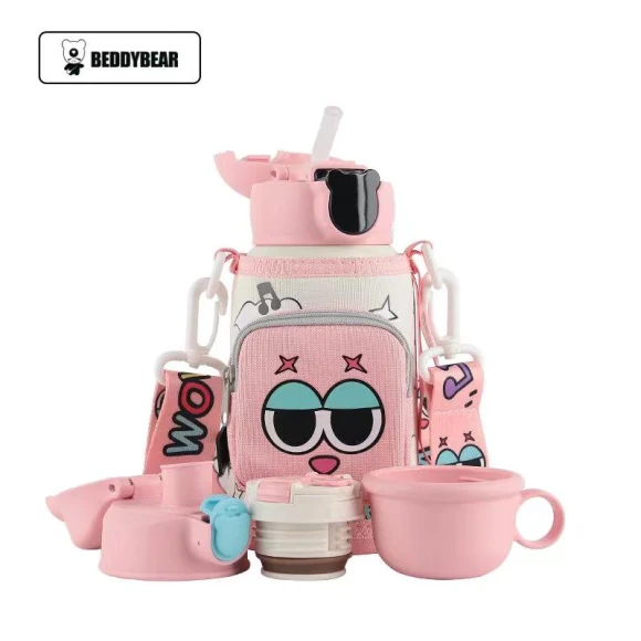 Kids Insulated Straw Cup with Temperature Display — Smart Water Bottle, Beijuxiong