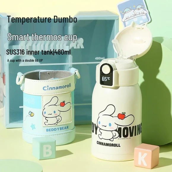 Kids Smart Insulated Straw Cup with Temperature Display — Smart Water Bottle, BEDDYBEAR