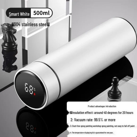 Smart Temperature Display Stainless Steel Thermos Cup — Smart Water Bottle, JDST