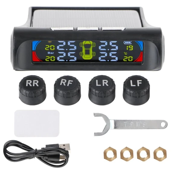 Tire Pressure Monitoring System with USB and Solar Charging — TPMS, AINYSZIN