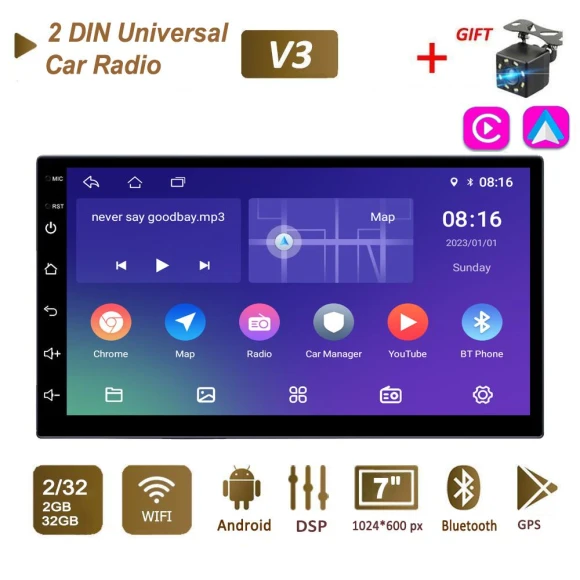 Universal 2 Din 10 Android Car Radio Player — Car Infotainment System, icreative